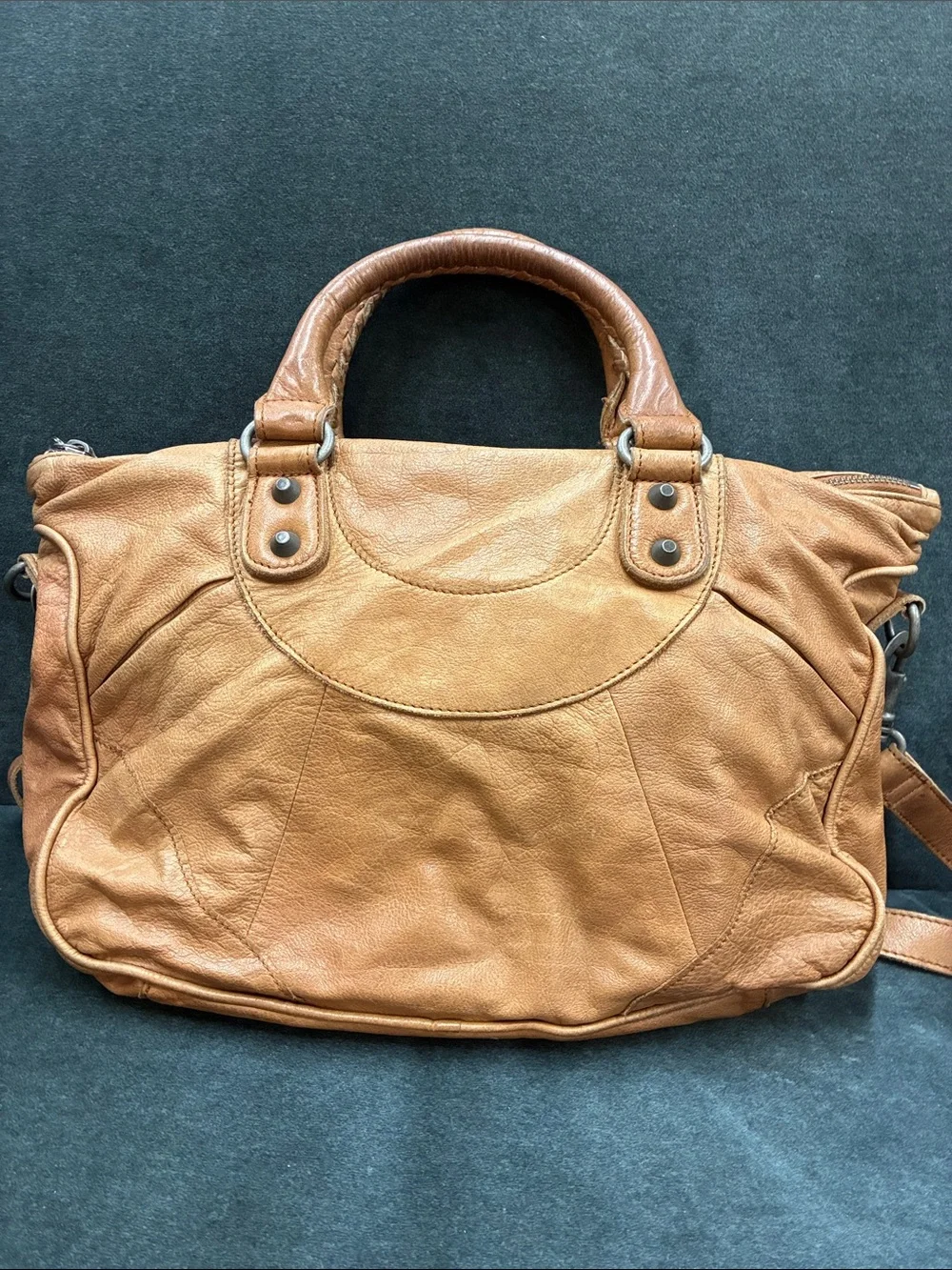 Liebeskind Berlin Distressed Tan Leather Satchel
